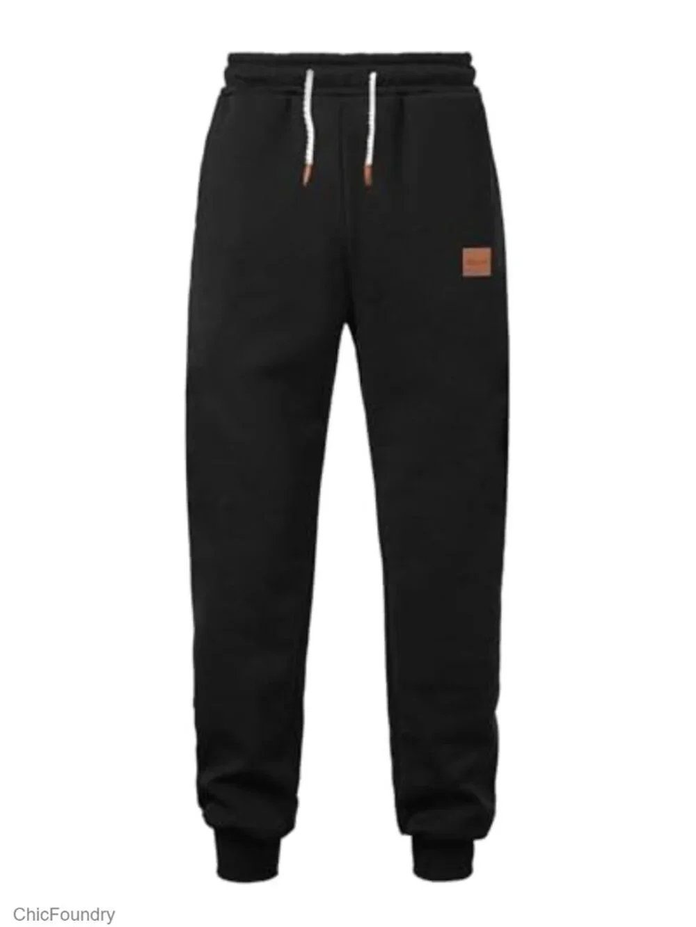 Fleece Sweatpants Heavyweight Elastic Waist Tapered Joggers with Pockets